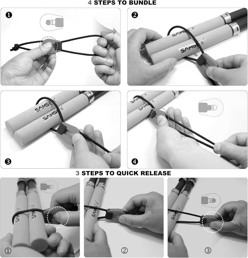 SAMSFX Fishing Rods Belt Stretchy Wrap Pole Straps Elastic Cable Ties for Casting, Spinning & Fly Rods - Image 3